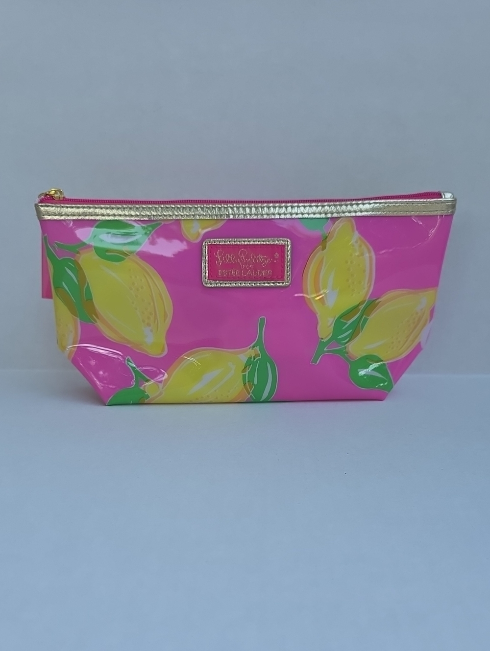 Lilly Pulitzer X Estee Lauder Cosmetic Makeup Bag Pink Lemonade Pink & Lemons